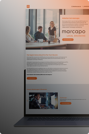 Mockup of a marcapo landing page